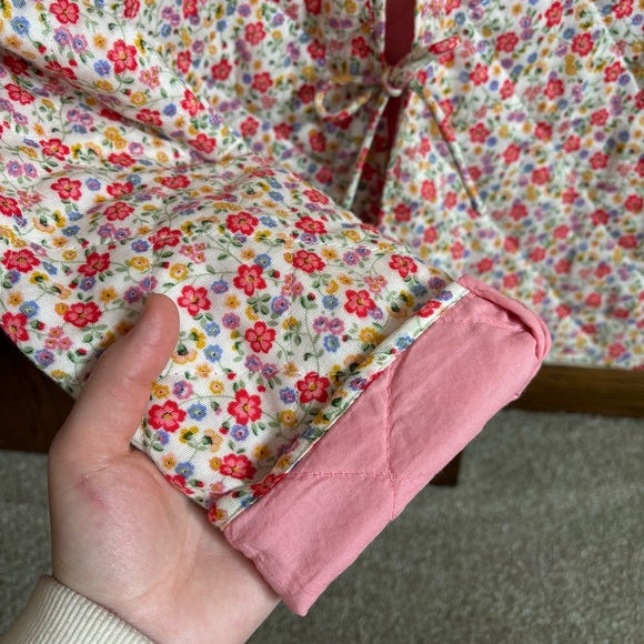 Cath Kidston Size 8 (XS) Pink Floral Bow Jacket - Picture 4 of 9